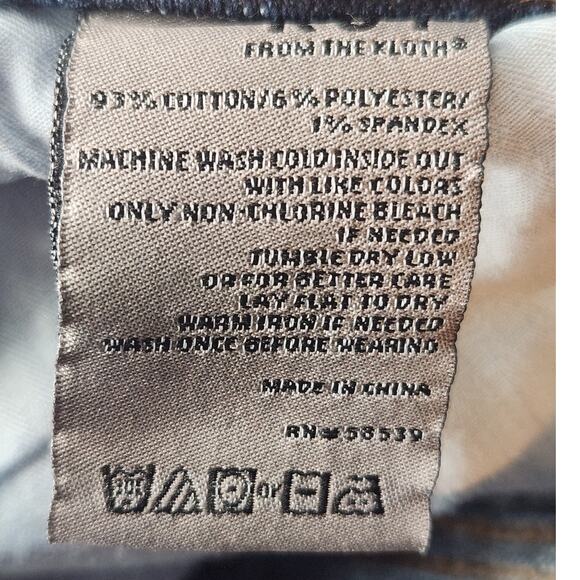 Kut from the Kloth Jeans Women's 20W Amy Crop Straight Leg Distressed Blue Denim - Picture 5 of 5